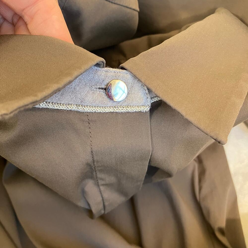 Lafayette 148 Womens XXL Taupe Brown Hip Length Button-Up Shirt Minimalist Clean - Picture 12 of 16